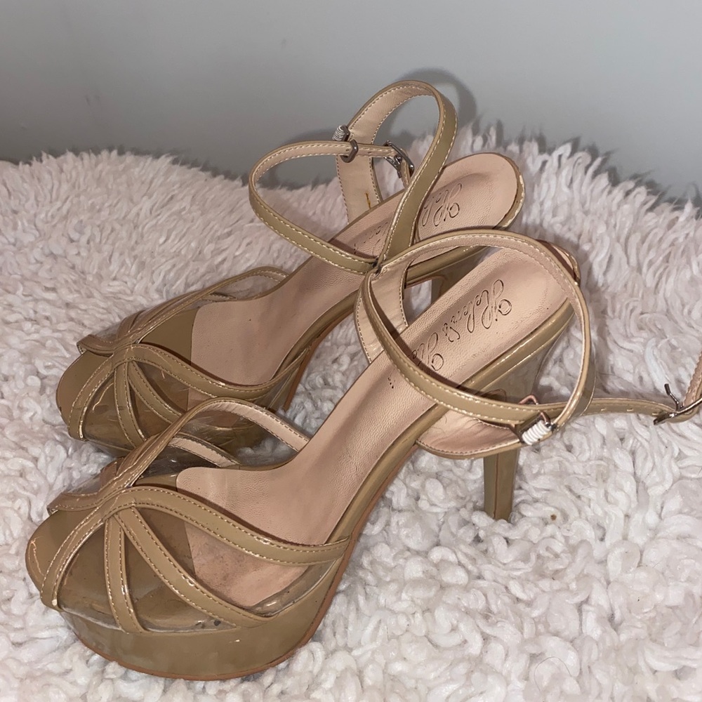 Nude no slip formal high heels. Platform heels